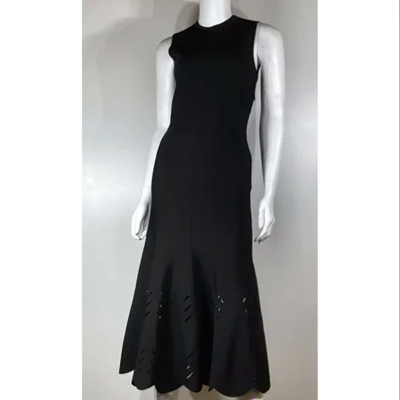 Alexander McQueen Dresses Alexander Mcqueen Black Flared Hem - Main Image